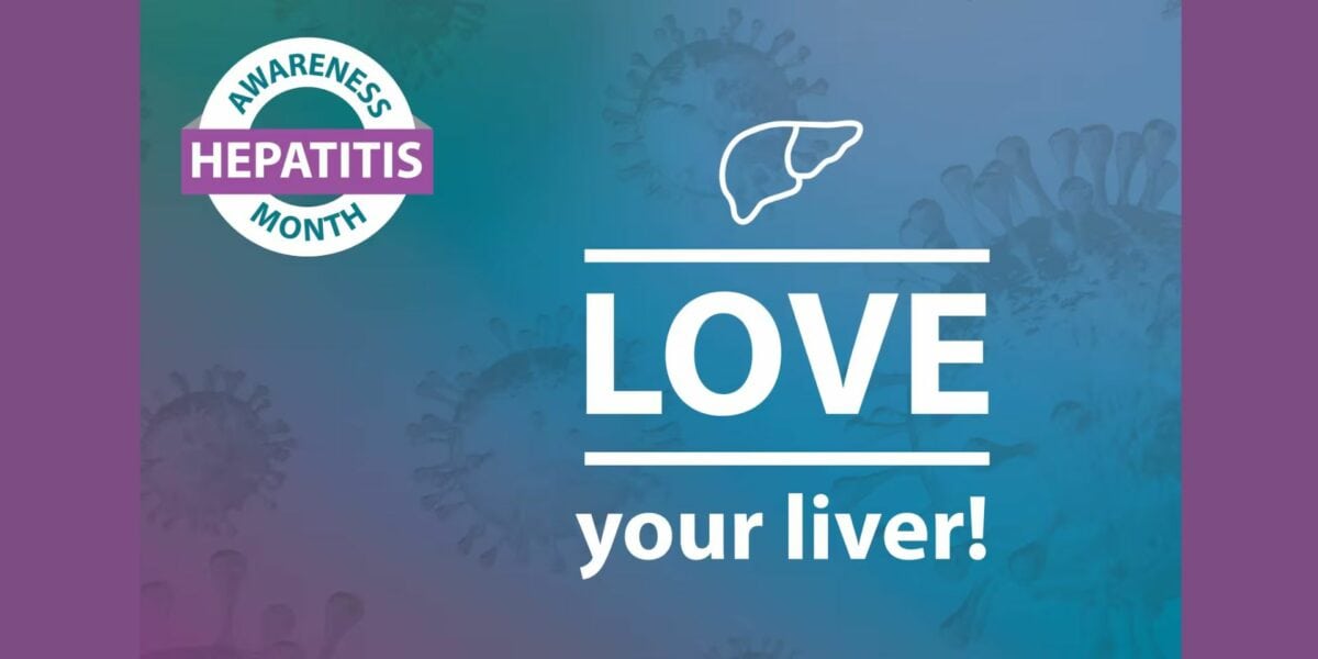 Graphic showing a liver: Love you liver!