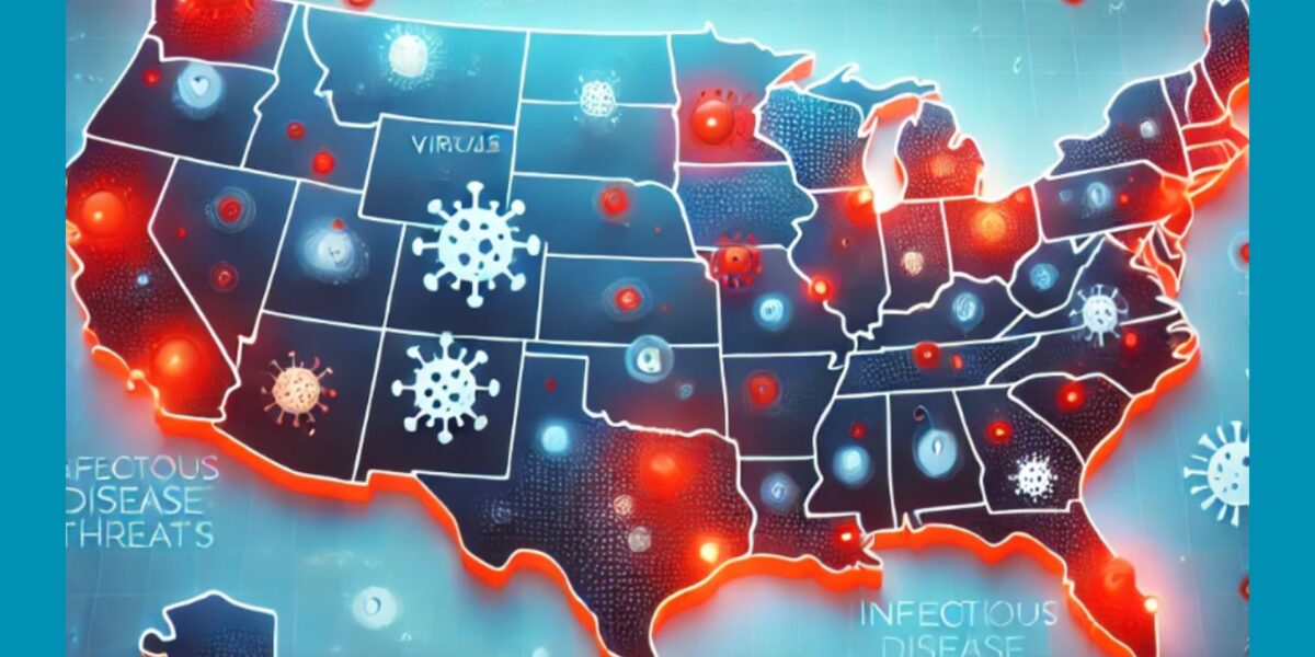 US map illustrating infectious disease threats