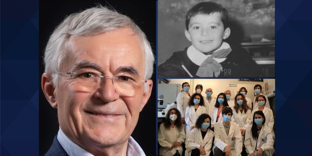 A photo collage of Rino Rappuoli and other vaccine researchers